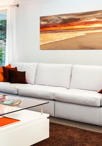 ARTGEIST Beach: Beautiful Sunset - Solnedgang p stranden trykt p lrred - Flere strrelser