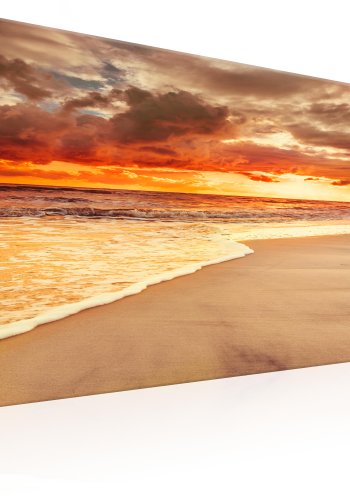 ARTGEIST Beach: Beatiful Sunset II - Solnedgang p stranden trykt p lrred - Flere strrelser