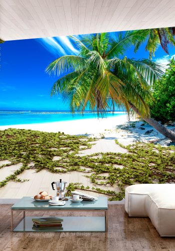 ARTGEIST Fototapet - Beach and Ivy, smuk strand (flere strrelser)