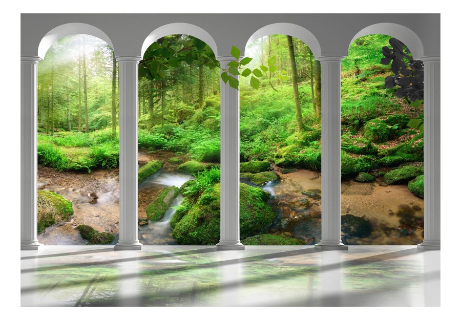 ARTGEIST Fototapet - Pillars and Forest, skov set genem sjler (flere strrelser)