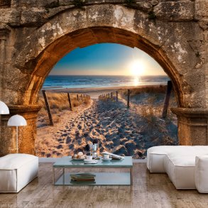 ARTGEIST Fototapet - Arch and Beach, strand og bue (flere strrelser)