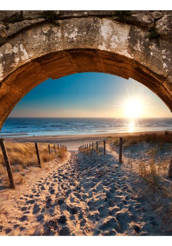 ARTGEIST Fototapet - Arch and Beach, strand og bue (flere strrelser)