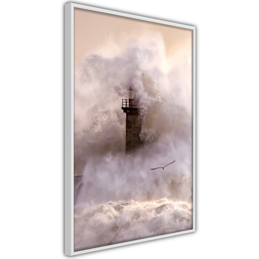ARTGEIST Plakat med ramme - Lighthouse During a Storm