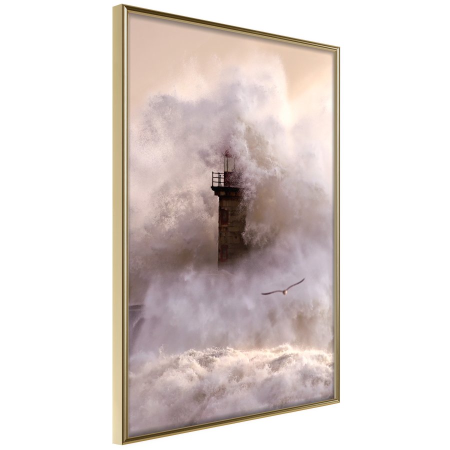 ARTGEIST Plakat med ramme - Lighthouse During a Storm