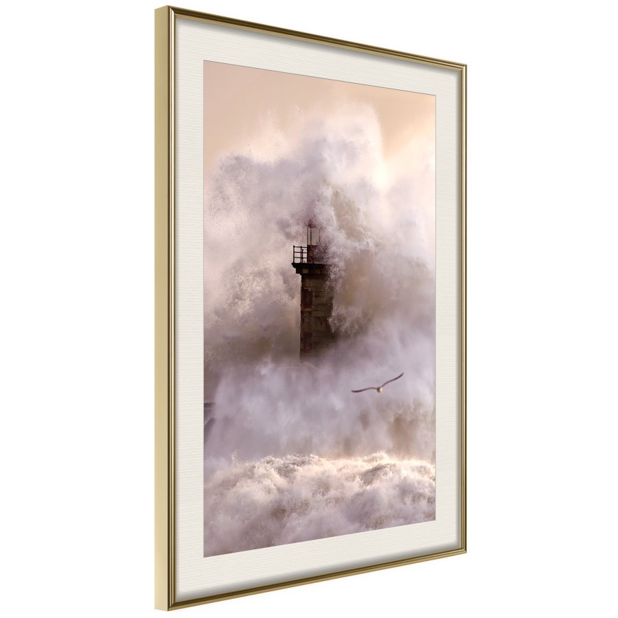 ARTGEIST Plakat med ramme - Lighthouse During a Storm