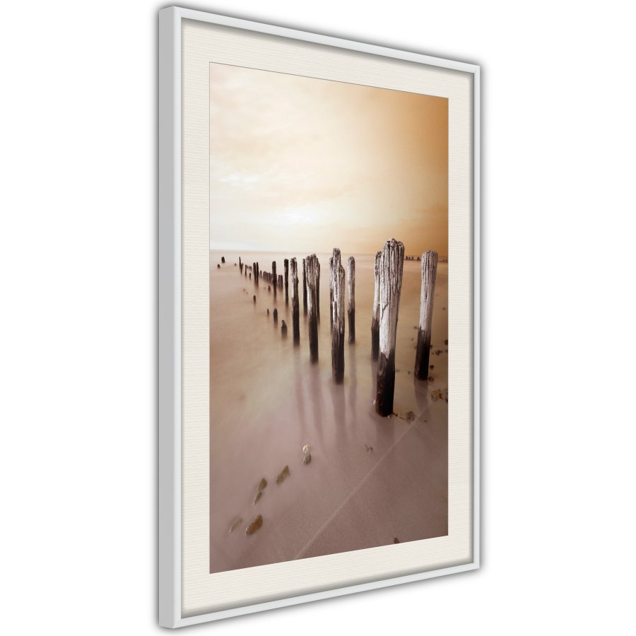 ARTGEIST Plakat med ramme - Breakwater in Sepia
