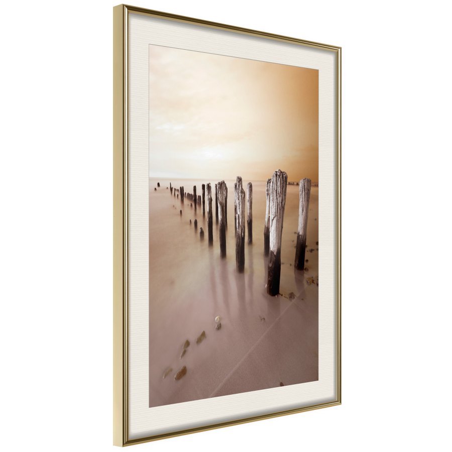 ARTGEIST Plakat med ramme - Breakwater in Sepia