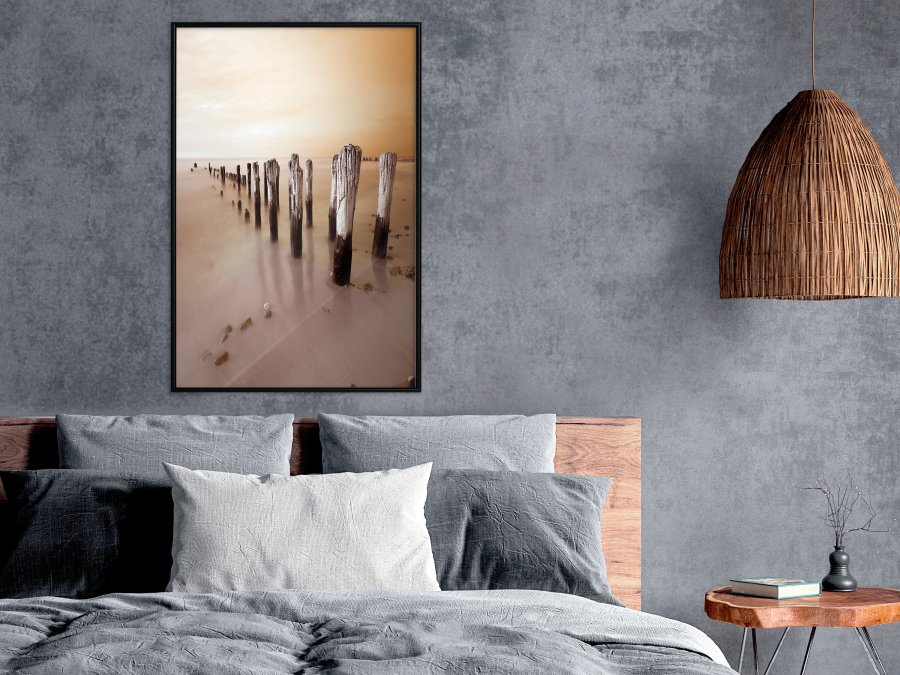 ARTGEIST Plakat med ramme - Breakwater in Sepia