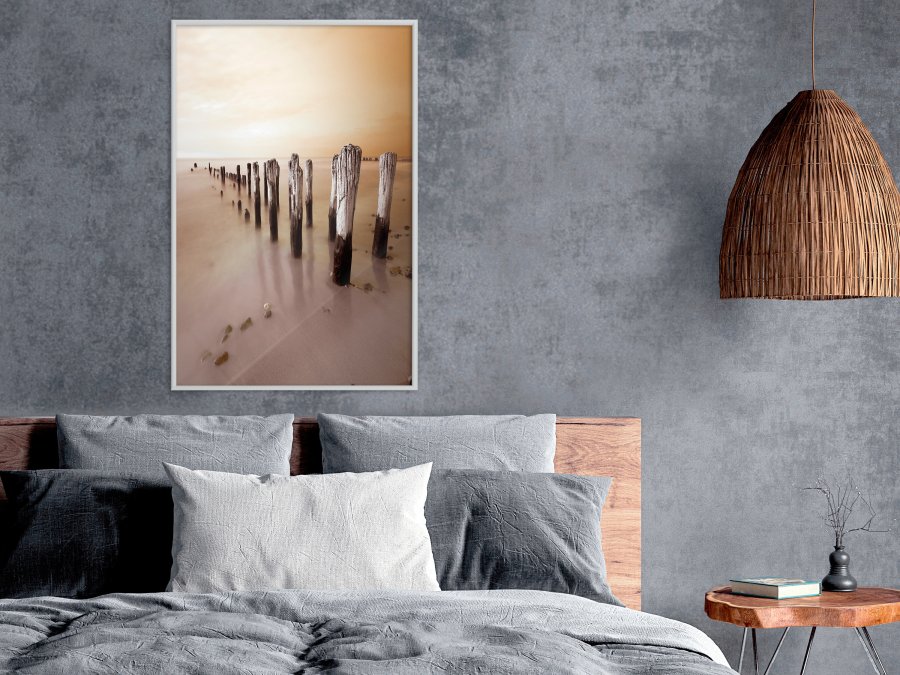 ARTGEIST Plakat med ramme - Breakwater in Sepia