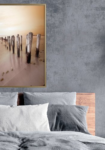 ARTGEIST Plakat med ramme - Breakwater in Sepia