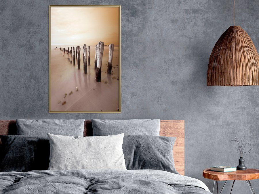 ARTGEIST Plakat med ramme - Breakwater in Sepia