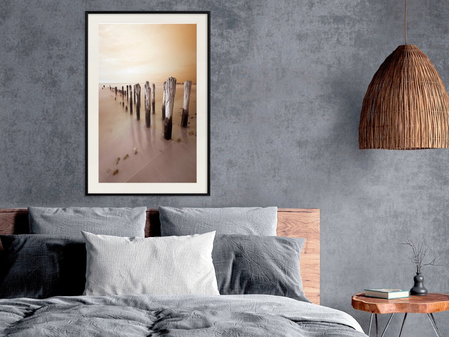 ARTGEIST Plakat med ramme - Breakwater in Sepia
