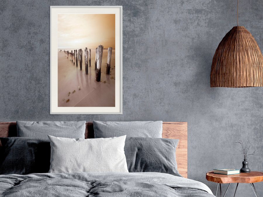 ARTGEIST Plakat med ramme - Breakwater in Sepia