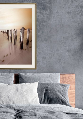 ARTGEIST Plakat med ramme - Breakwater in Sepia