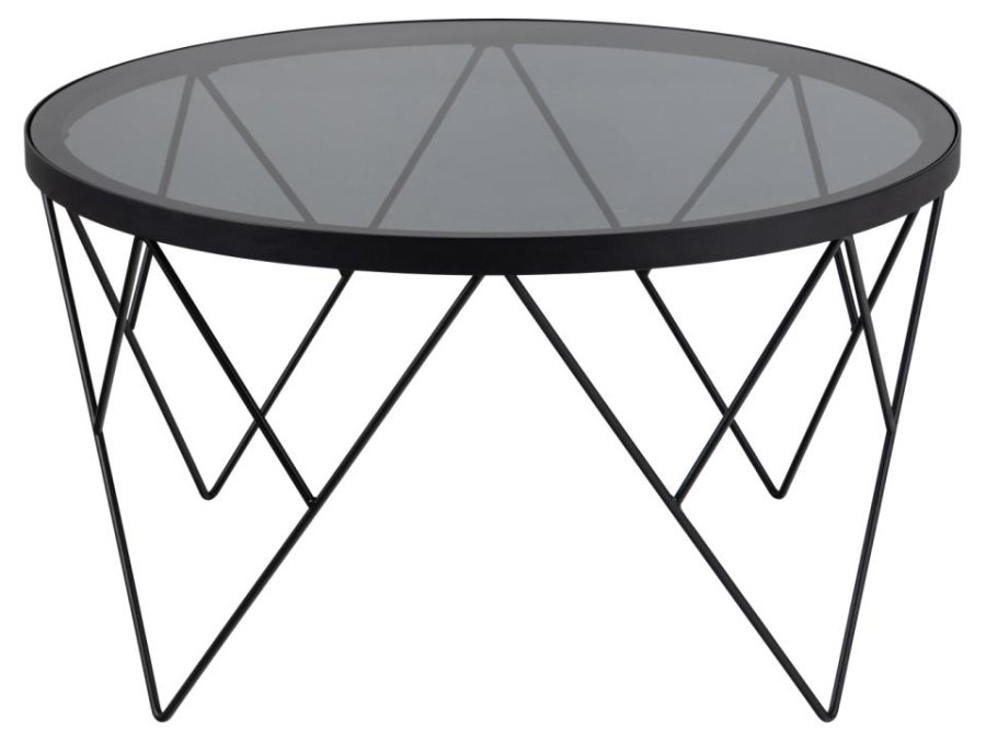 ACT NORDIC Halstow sofabord, rund - rgfarvet glas og sort stl (80)