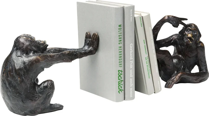 KARE DESIGN Monkey bogsttte - sort polyresin (st med 2)