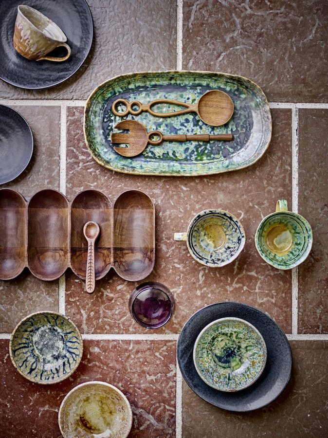 BLOOMINGVILLE Milani Serveringsfad, Grn, Stentj