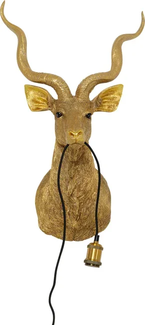 KARE DESIGN Animal Goat vglampe - guld polyresin og aluminium
