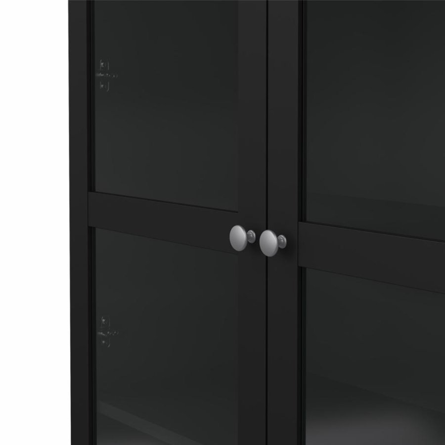 TVILUM Roma porcelnsskab med 2 lger, mat sort, 88,7 x 36,25 x 202,8 cm