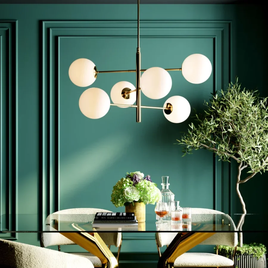 KARE DESIGN Gloria spisebord, rektangulr - klar glas og guld stl (200x100)