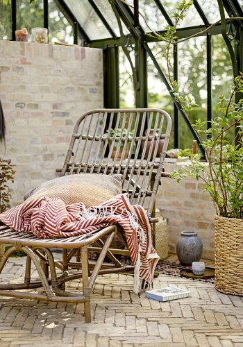 BLOOMINGVILLE Dione liggestol, m. justerbar rygln, foldbar - brun rattan