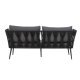BLOOMINGVILLE Pavone havesofa, m. armln og mrkegr puder - sort polyesterreb og sort metal