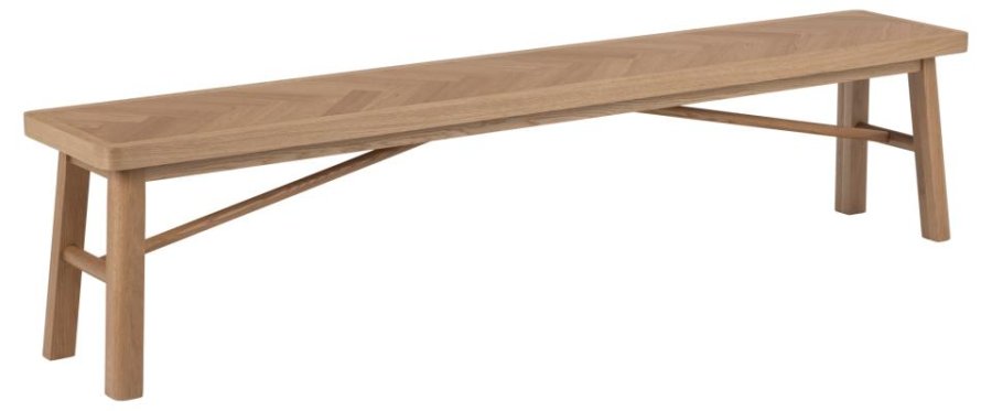 ACT NORDIC Galway bench veneer herringbone Tr (massiv egetr), lacquered, base Tr (massiv egetr) lacquered L:200 W:36 H:45 cm