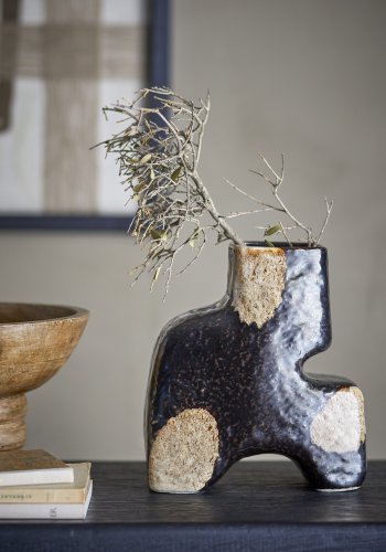 BLOOMINGVILLE Ollia Vase, Sort, Stentj