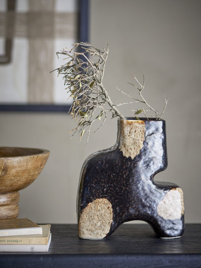 BLOOMINGVILLE Ollia Vase, Sort, Stentj