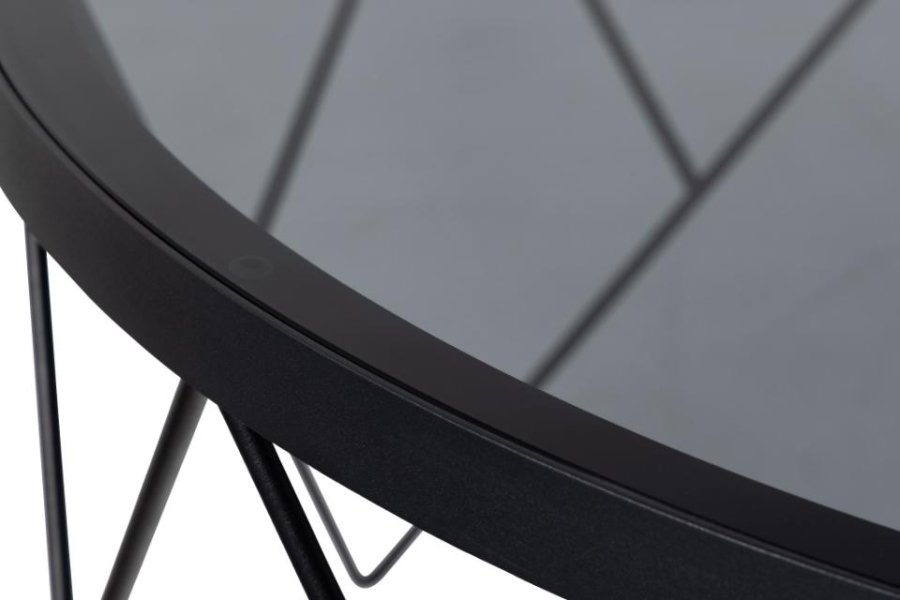 ACT NORDIC Halstow sofabord, rund - rgfarvet glas og sort stl (80)