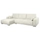California sofa, m. venstre chaiselong og 2 armpuder - sand stof og sort metal
