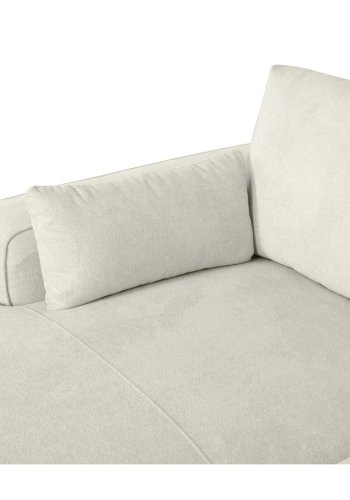 California sofa, m. venstre chaiselong og 2 armpuder - sand stof og sort metal