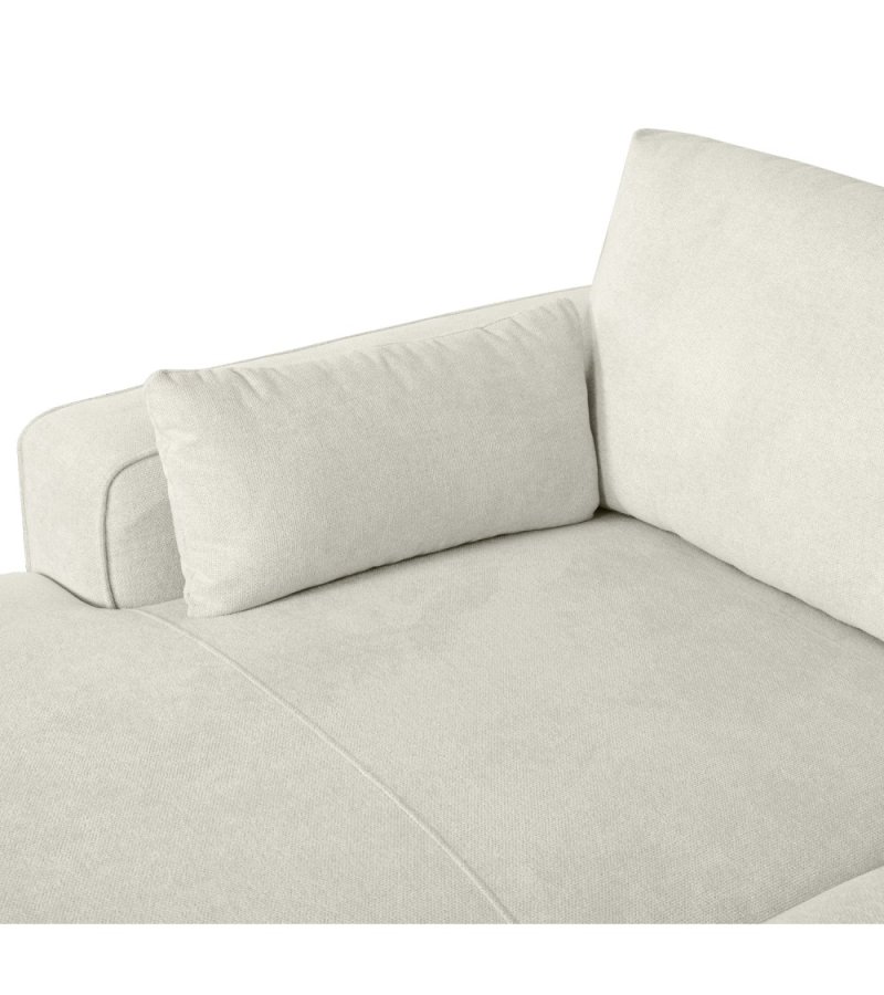 California sofa, m. venstre chaiselong og 2 armpuder - sand stof og sort metal