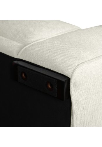 California sofa, m. venstre chaiselong og 2 armpuder - sand stof og sort metal