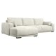 California sofa, m. venstre chaiselong og 2 armpuder - sand stof og sort metal