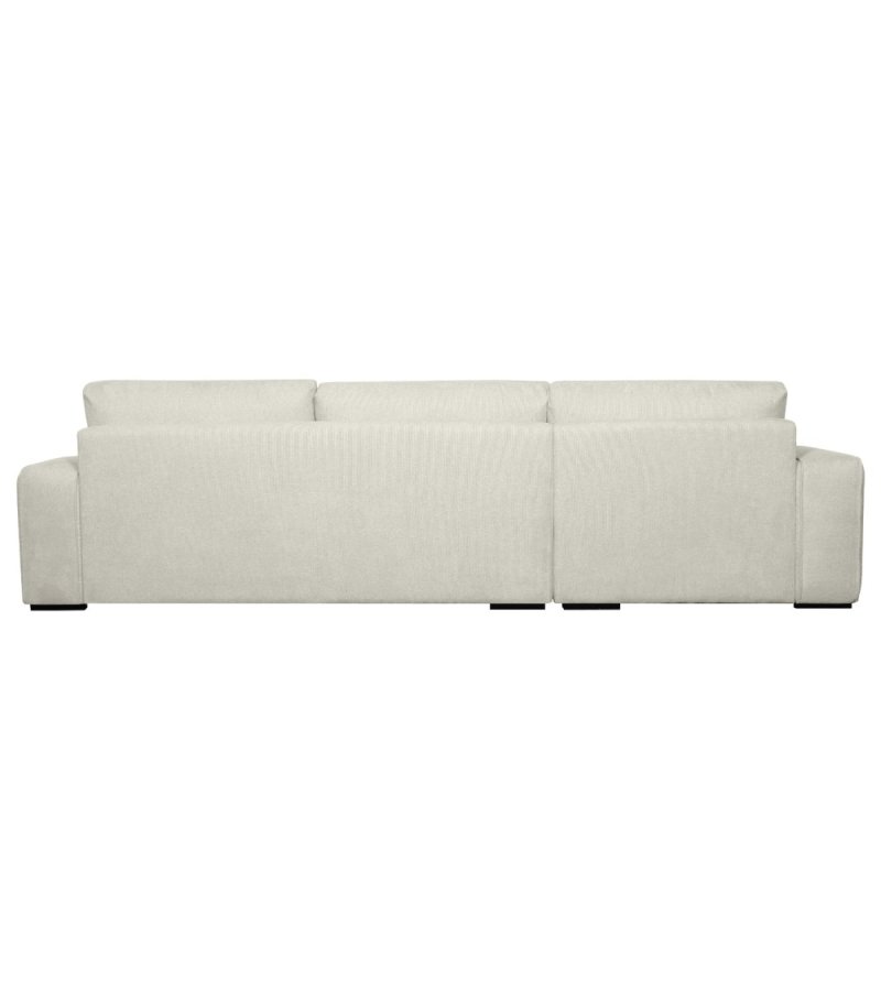California sofa, m. venstre chaiselong og 2 armpuder - sand stof og sort metal