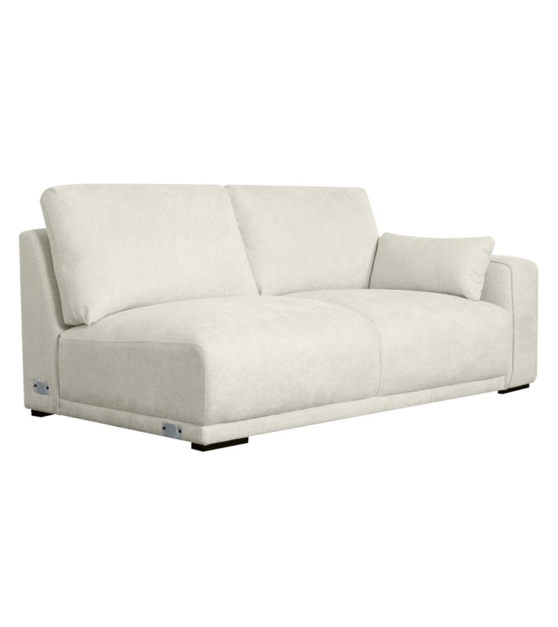 California sofa, m. venstre chaiselong og 2 armpuder - sand stof og sort metal