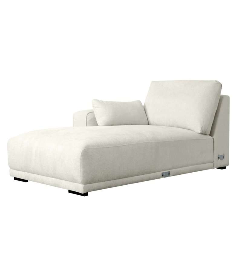 California sofa, m. venstre chaiselong og 2 armpuder - sand stof og sort metal