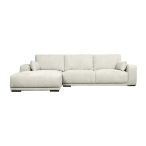 California sofa, m. venstre chaiselong og 2 armpuder - sand stof og sort metal