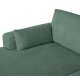 California sofa, m. venstre chaiselong og 2 armpuder - grn stof og sort metal