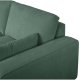 California sofa, m. venstre chaiselong og 2 armpuder - grn stof og sort metal