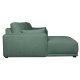 California sofa, m. venstre chaiselong og 2 armpuder - grn stof og sort metal
