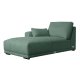 California sofa, m. venstre chaiselong og 2 armpuder - grn stof og sort metal