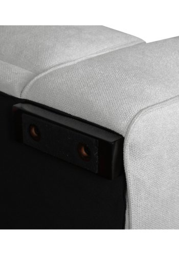 California sofa, m. venstre chaiselong og 2 armpuder - gr stof og sort metal