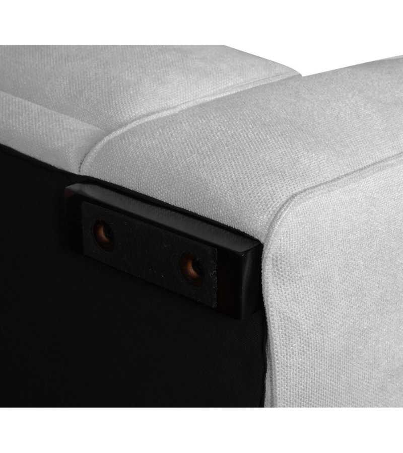 California sofa, m. venstre chaiselong og 2 armpuder - gr stof og sort metal