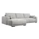 California sofa, m. venstre chaiselong og 2 armpuder - gr stof og sort metal