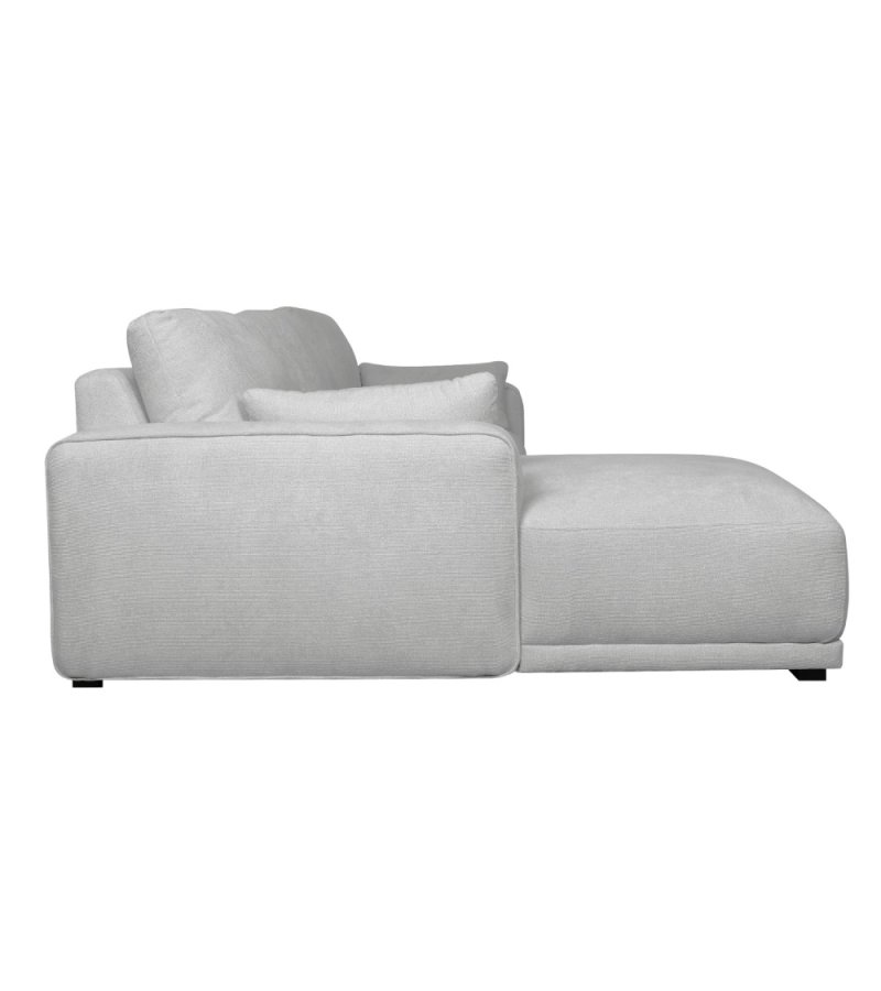 California sofa, m. venstre chaiselong og 2 armpuder - gr stof og sort metal