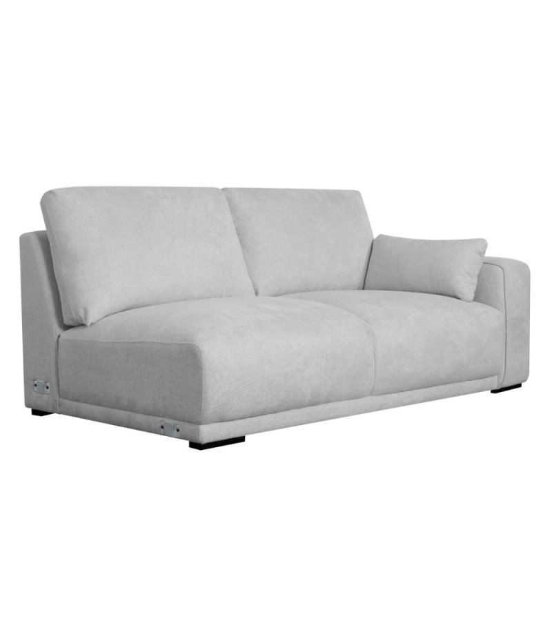 California sofa, m. venstre chaiselong og 2 armpuder - gr stof og sort metal