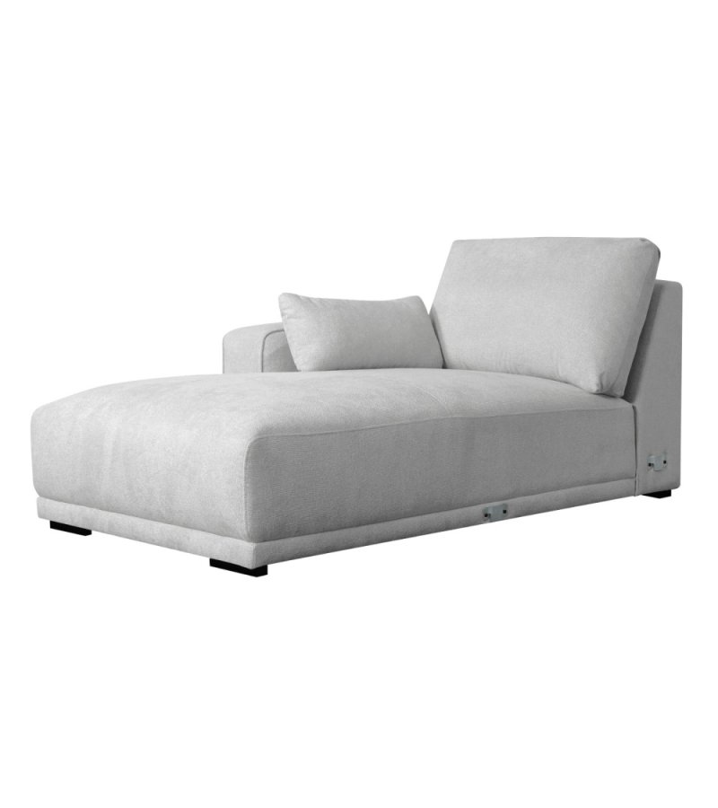California sofa, m. venstre chaiselong og 2 armpuder - gr stof og sort metal
