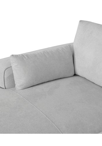 California sofa, m. venstre chaiselong og 2 armpuder - gr stof og sort metal